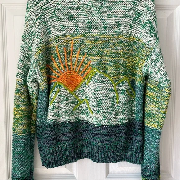 EUC Pilcro Anthropologie Sunset Embroidered Cardigan size Small - Picture 12 of 13